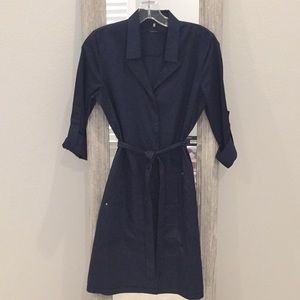 Elie Tahari Classic Navy Shirt Dress